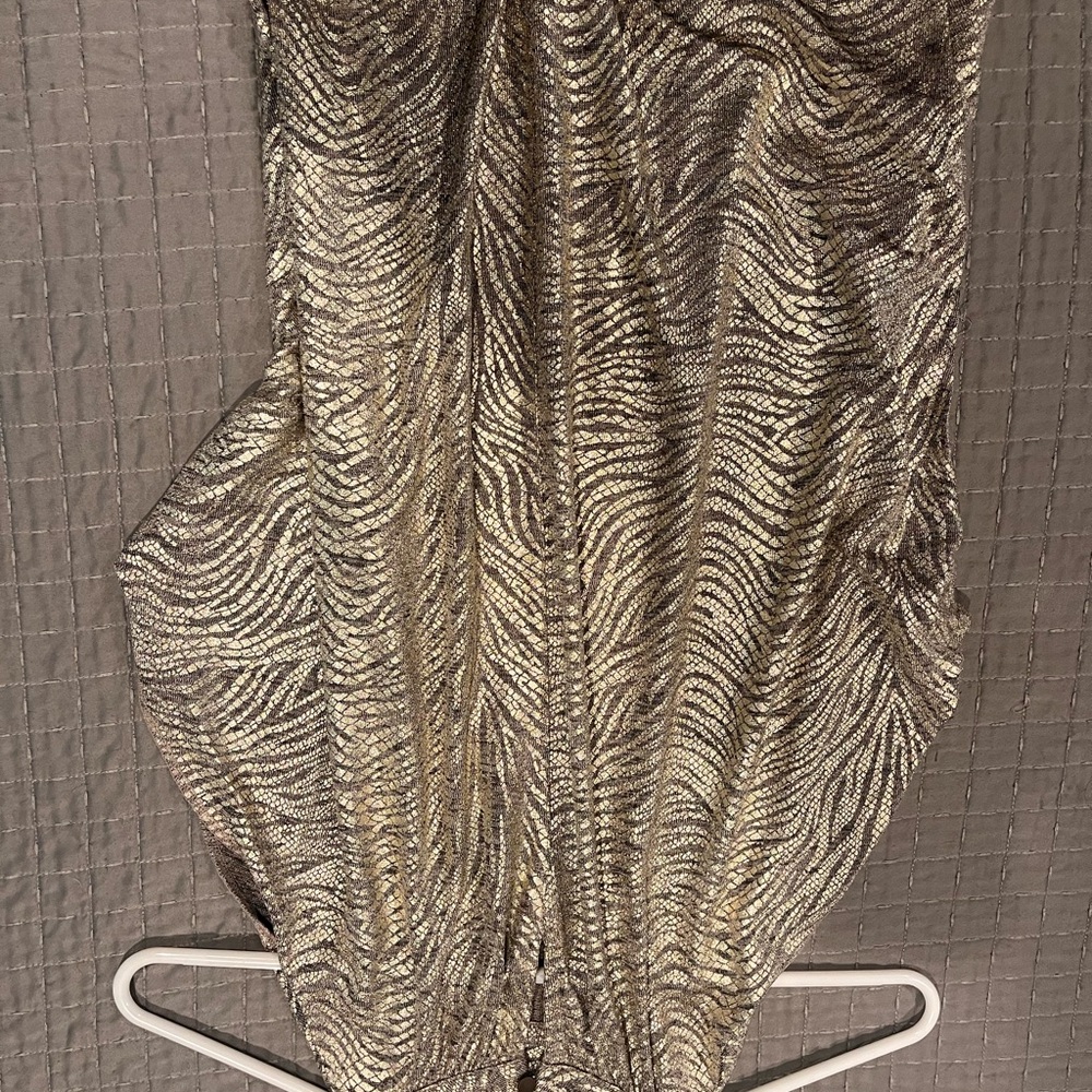 Anthropologie Shimmering Gold and Black Dress